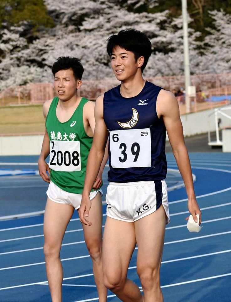 今季国内初レースを走った多田修平＝ならでんフィールド