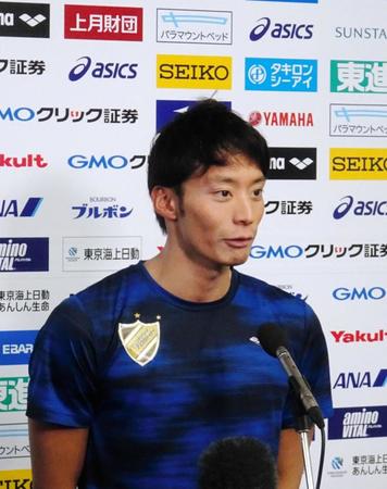 日本選手権の公式練習に臨んだ入江陵介