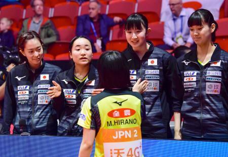 世界卓球、日本女子４連勝で８強 男子も決勝Ｔへ