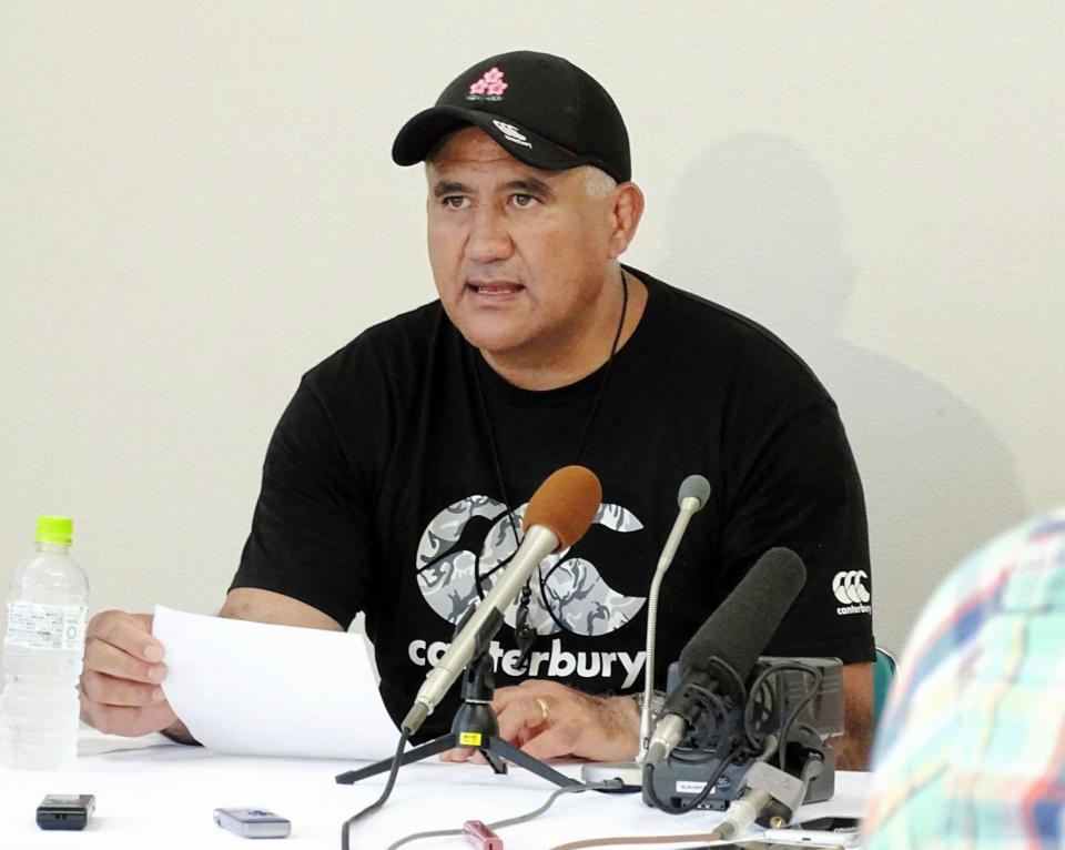 　日本代表を発表するジェイミー・ジョセフヘッドコーチ