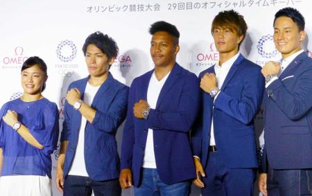 　イベントに出席した（左から）登坂絵莉、楢崎智亜、松島幸太朗、小川航基、松田丈志さん