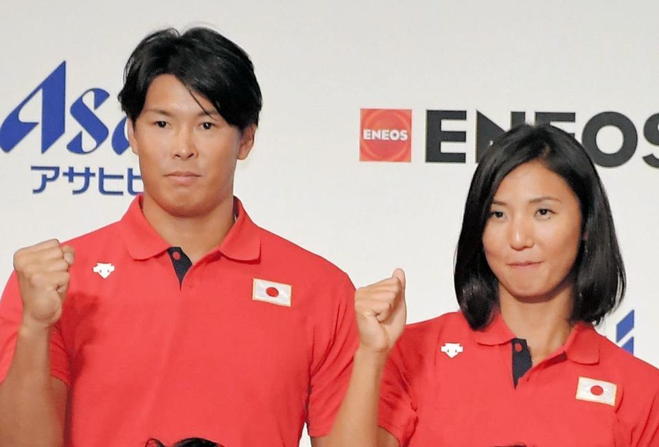 　アジア大会に夫婦そろって出場するビーチバレーボール代表の長谷川徳海（左）、暁子夫妻