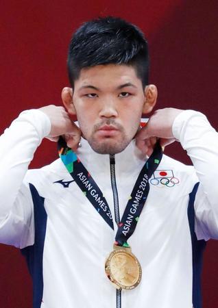 男子73キロ級で金メダルを獲得した大野将平＝ジャカルタ（共同）