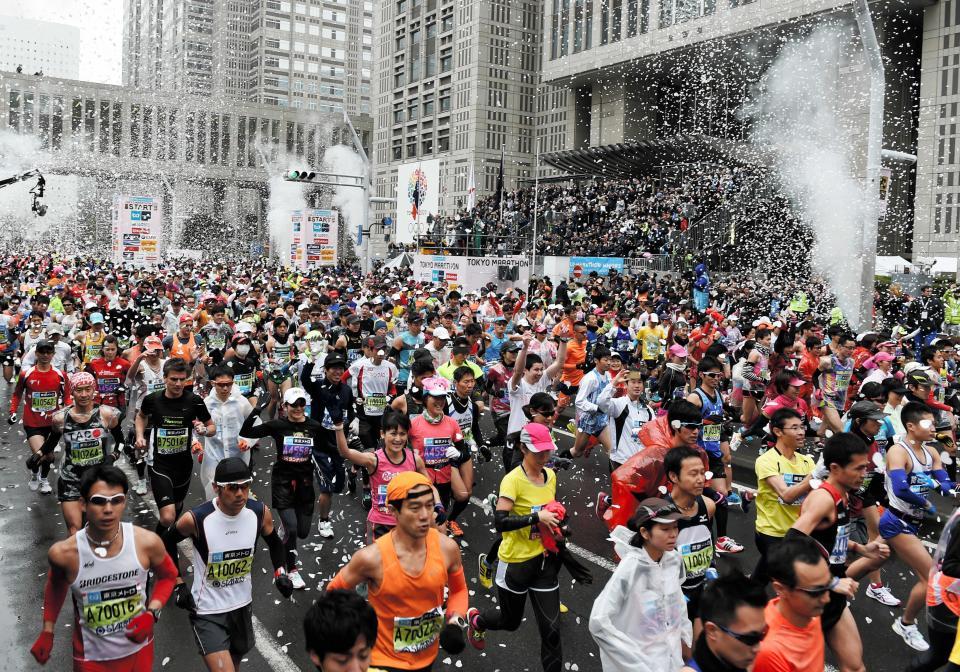 東京マラソンのスタート地点＝２０１５年撮影