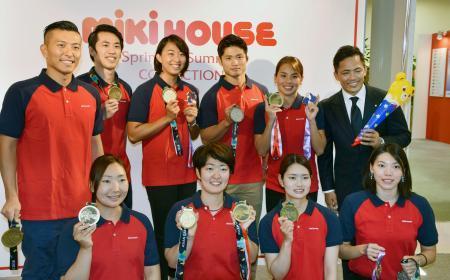 アジア大会メダルを報告 ミキハウス所属選手