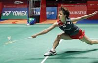 　準決勝で大堀彩にストレート勝ちした奥原希望（共同）