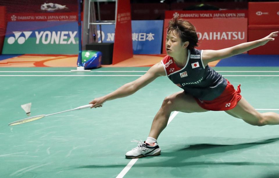 　準決勝で大堀彩にストレート勝ちした奥原希望（共同）