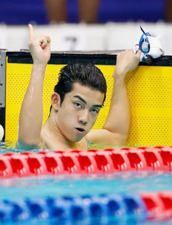　男子２００メートル自由形（知的障害）　１分５７秒１１の日本記録で２位の東海林大＝横浜国際プール