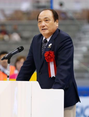 国体で体操の塚原氏があいさつ 競技副会長として表彰式に