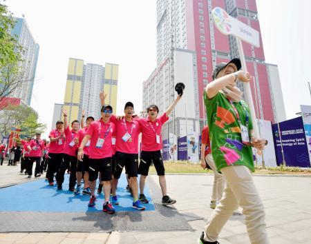 日本選手団がジャカルタで入村式 開幕迫るアジアパラ大会