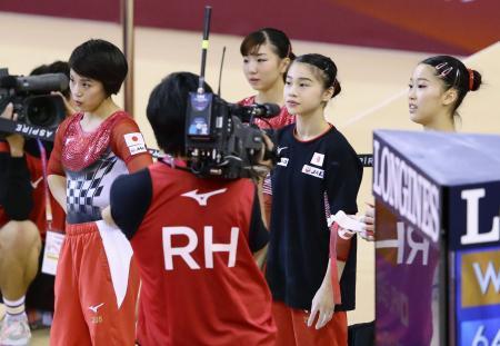 日本女子６位、五輪枠ならず 世界体操の団体総合