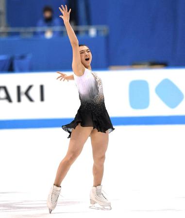 　渾身の演技で、逆転優勝した坂本花織