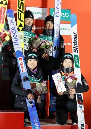 Ｗ杯ジャンプ女子団体、日本３位 昨季からの連勝止まる、蔵王大会