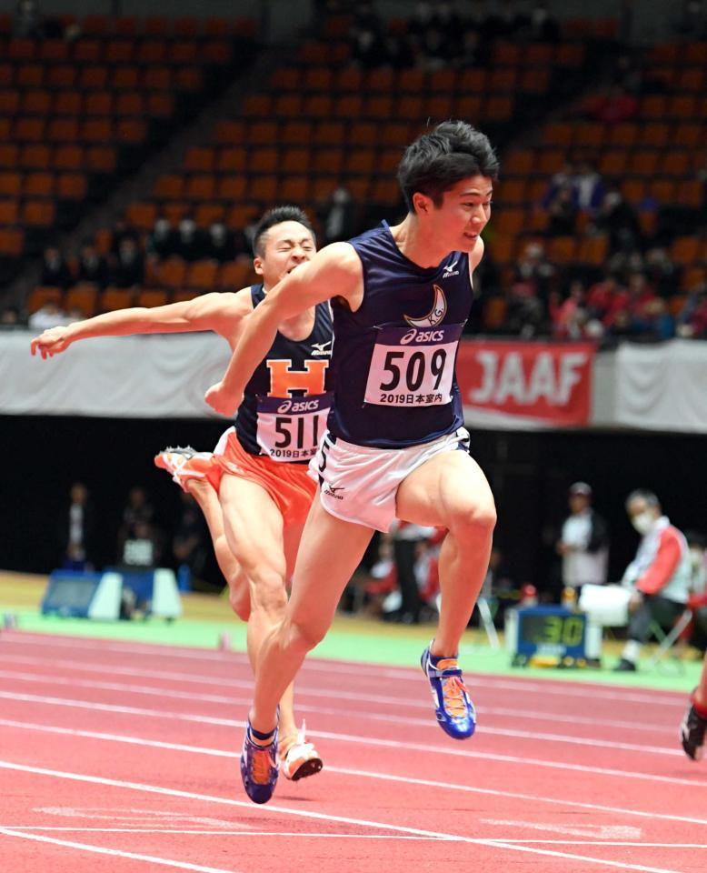 　男子シニア６０メートル決勝１回目で関学大・多田修平は６秒５８の好タイムを出した