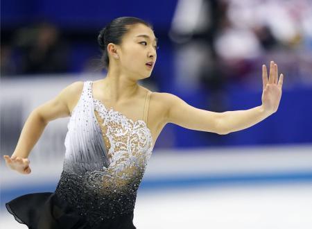 　女子フリー　演技する坂本花織＝マリンメッセ福岡