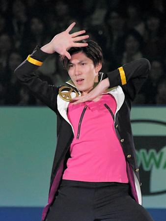 エキシビションに登場した田中刑事＝マリンメッセ福岡（撮影・堀内翔）