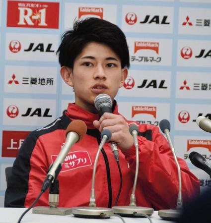 ＮＨＫ杯に向けて意気込む谷川翔＝武蔵野の森総合スポーツプラザ