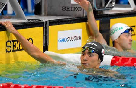 　男子１００ｍ平泳ぎ決勝の優勝は入江陵介