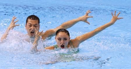 ＡＳ、混合で安部・足立組が銅 フリーコンビは４位、世界水泳