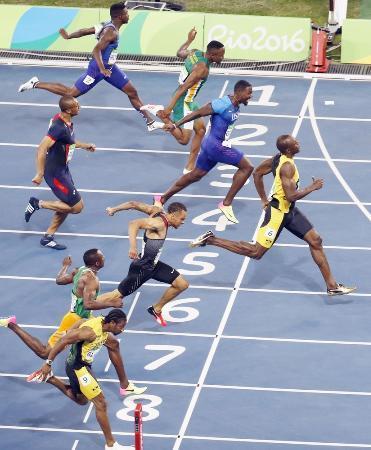 　リオデジャネイロ五輪の陸上男子１００メートル決勝＝２０１６年８月