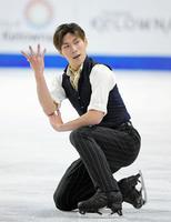 フリーでフィニッシュを決める田中刑事＝カナダ・ケロウナ（撮影・堀内翔）