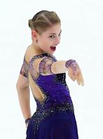 フリーを終えてフィニッシュを決めるコストルナヤ＝真駒内セキスイハイムアイスアリーナ（撮影・堀内翔）