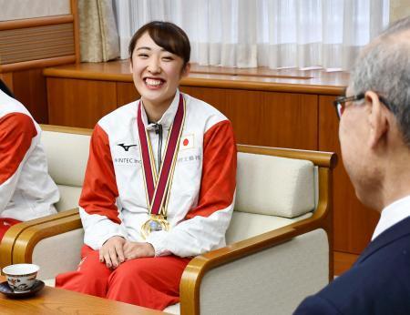 トランポリン森ら石川県知事表敬「五輪でメダル持って帰りたい」