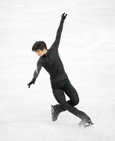 　ＳＰに向けて調整する羽生結弦（撮影・堀内翔）