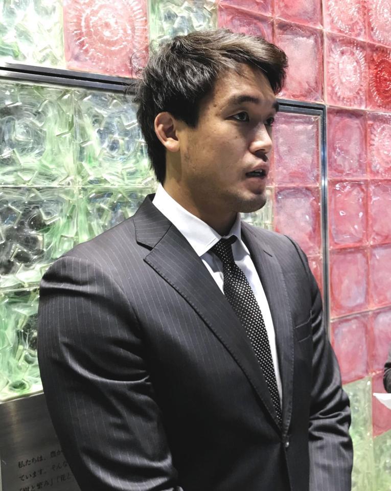 　ＧＳパリ大会への出発前に取材に応じる羽賀龍之介