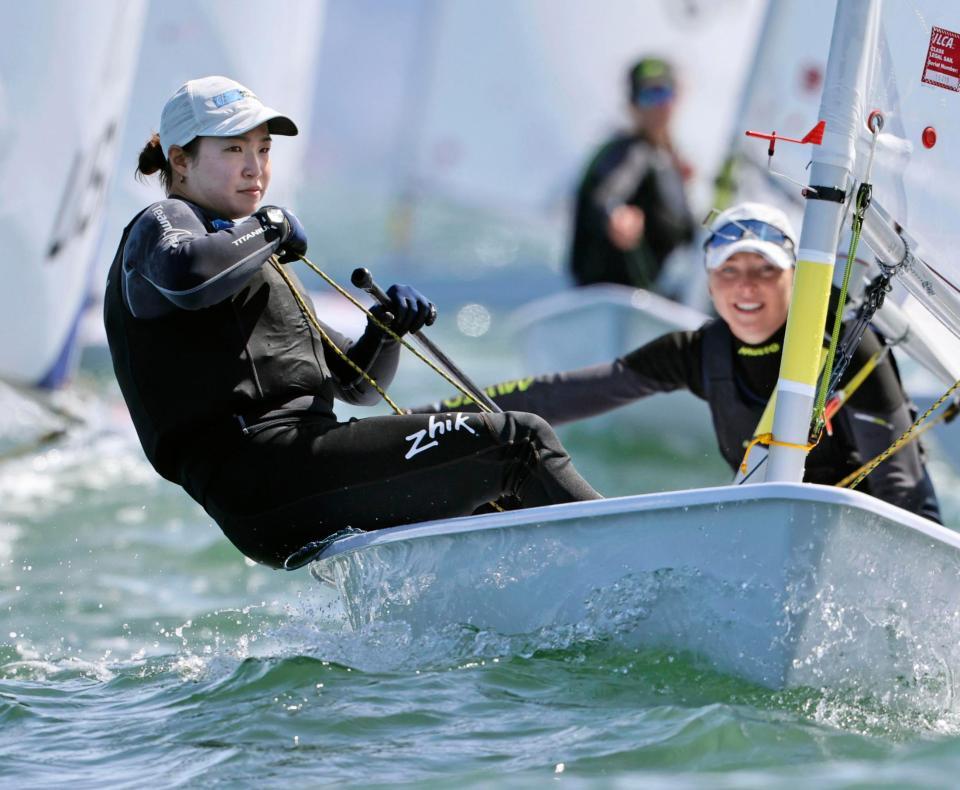 　女子レーザーラジアル級決勝シリーズに出場した土居愛実（共同）