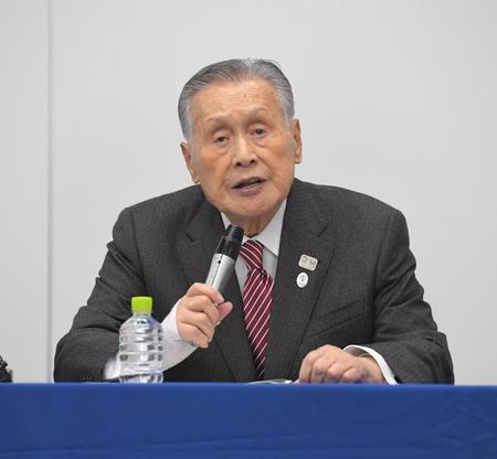 会見する森喜朗会長＝都内（撮影・高石航平）