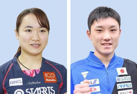 　伊藤美誠、張本智和