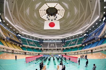 日本武道館で竣工式五輪パラへ安全、機能向上