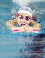 　７月、報道陣に練習を公開した競泳女子の池江璃花子＝東京都内