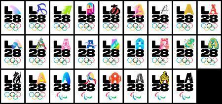 　発表された２０２８年ロサンゼルス五輪・パラリンピックのロゴ（ＡＰ＝共同）