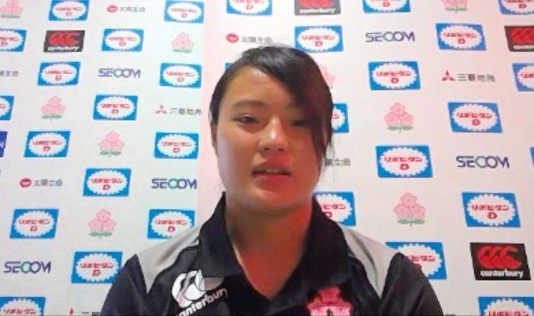 オンライン取材に応じた７人制ラグビー女子日本代表候補・立山由香里