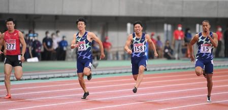 　男子１００メートル決勝　（左から）優勝した桐生祥秀、５位の多田修平、３位の小池祐貴、２位のケンブリッジ飛鳥＝デンカビッグスワンスタジアム（撮影・堀内翔）