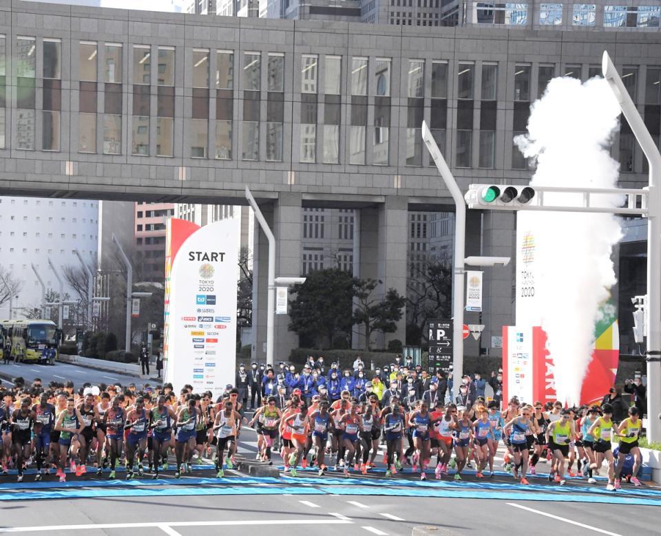 今年３月に規模縮小で行われた東京マラソン