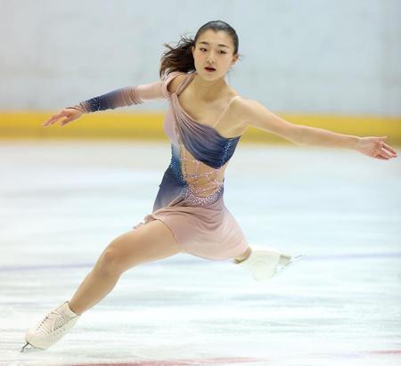 ＜女子ＳＰ＞首位の坂本花織（代表撮影）