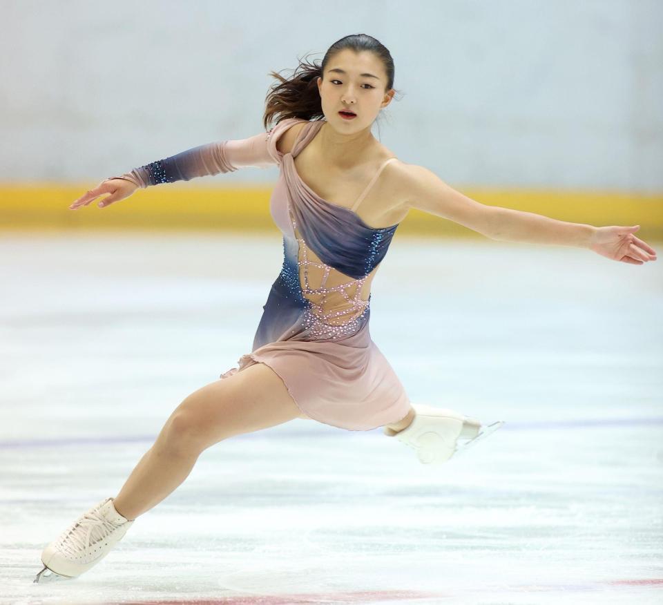 ＜女子ＳＰ＞首位の坂本花織（代表撮影）