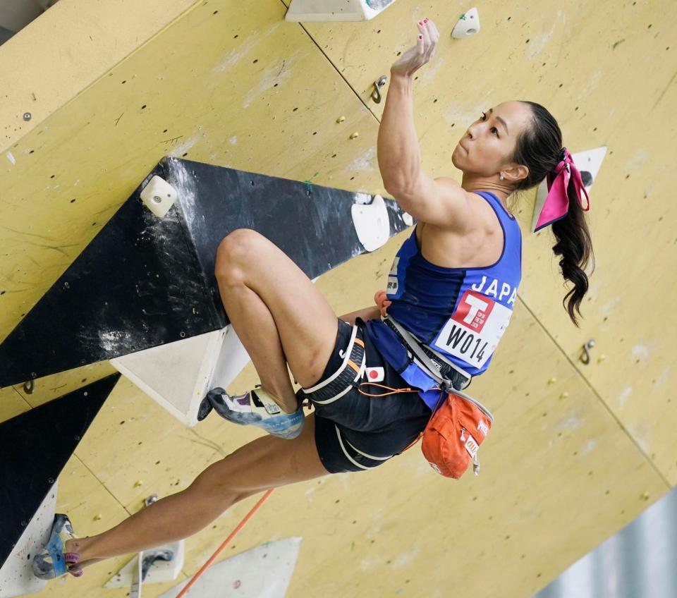 　女子リードで優勝した野口啓代