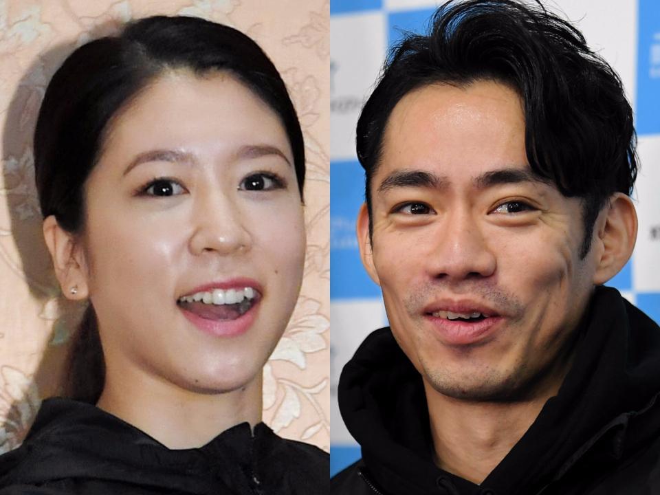 　村元哉中（左）と高橋大輔