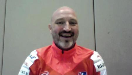 オンラインで取材に応じた女子日本代表のウルリック・キルケリー監督＝ＺＯＯＭから