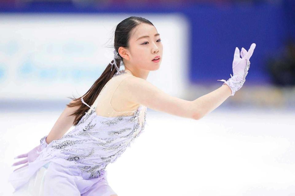 　フリーへ向け公式練習に臨んだ紀平梨花（代表撮影）