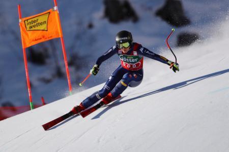 　女子滑降で今季２勝目を挙げたイタリアのソフィア・ゴッジャ＝９日、サンアントン（ＡＰ＝共同）