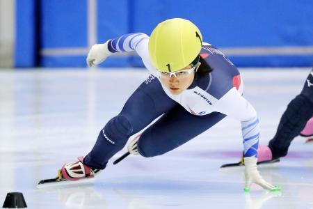 　女子１５００メートルで優勝した山名里奈＝帝産アイススケートトレーニングセンター（アフロスポーツ／ＪＳＦ提供）
