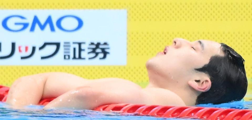　男子２００メートル個人メドレー決勝を終えて、さえない表情を見せる瀬戸大也（撮影・堀内翔）