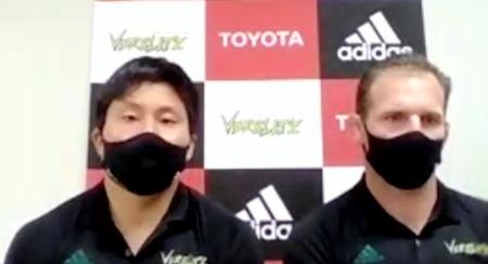 オンライン取材に応じたトヨタ自動車・茂野（左）とリード