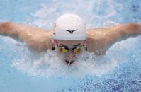 女子１００メートルバタフライ決勝　３位の池江璃花子＝東京辰巳国際水泳場（代表撮影）