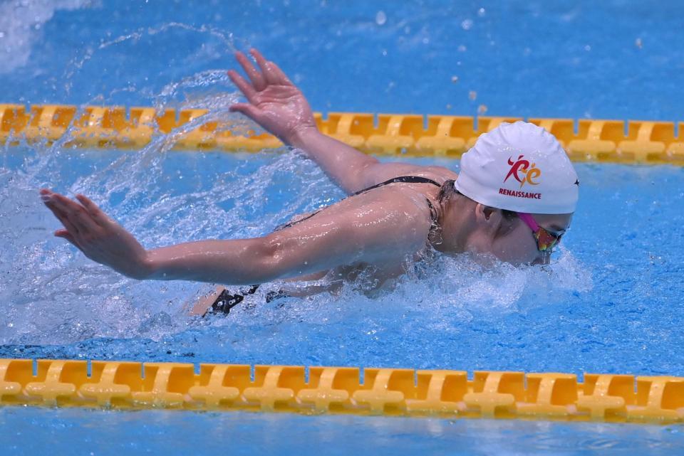 女子５０メートルバタフライを制した池江璃花子（代表撮影）